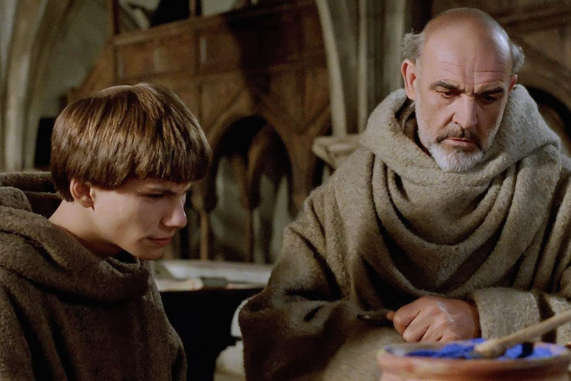 Sean Connery i Christian Slater, <em>Ime Ruže</em> (<em>Der Name der Rose</em>), 1986., red. Jean-Jacques Annaud