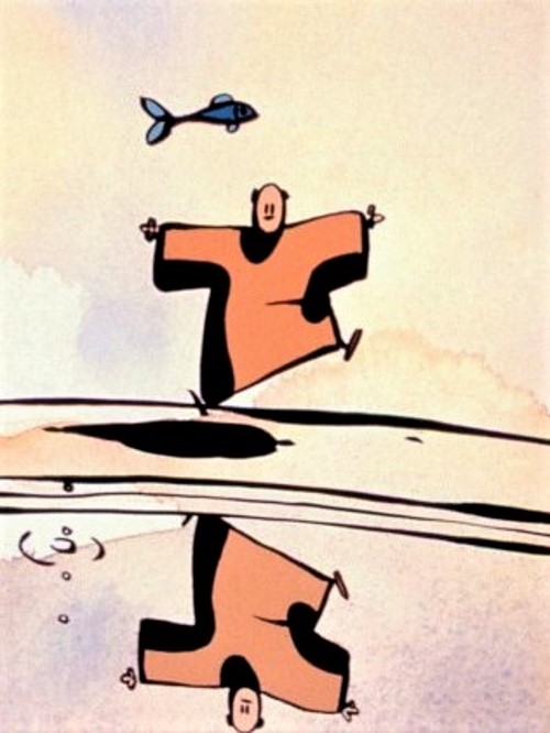 <em>Redovnik i riba</em> (<em>Le moine et le poisson</em>), red. Michaël Dudok de Wit, 1994.